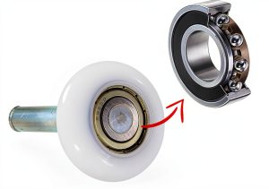 DURA-LIFT Ultra-Life 2" Reinforced 6200Z Bearing Nylon Garage Door Roller and 4" Stem (10 Pack)-0