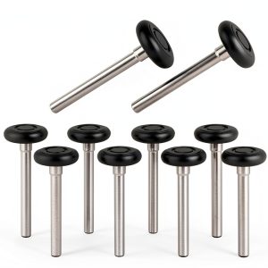 10 Pack 7" Stem Black 2" Nylon Garage Door Roller with Protective Sealed-Cap(Dustproof), Ultra Quiet & Long-Lasting, Commercial High Load Capacity, Double Sealed Bearings-0