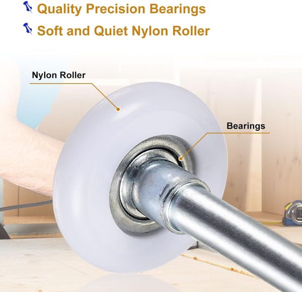 Garage Door Rollers 2 Pcs HARFINGTON 2-Inch Nylon 7-Inch Stem White-3