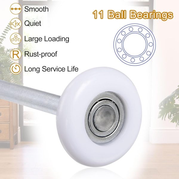 Garage Door Rollers 2 Pcs HARFINGTON 2-Inch Nylon 7-Inch Stem White-2
