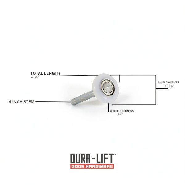 DURA-LIFT Ultra-Life 2" Reinforced 6200Z Bearing Nylon Garage Door Roller and 4" Stem (10 Pack)-8
