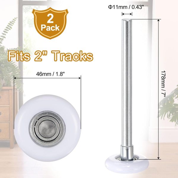 Garage Door Rollers 2 Pcs HARFINGTON 2-Inch Nylon 7-Inch Stem White-1
