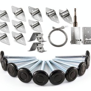 2 inch Nylon Garage Door Roller Kit XiKe 4in Stem Hinges Black 16x7FT-0
