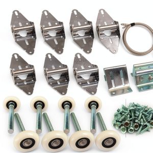 Surpass Garage Door Hardware Kit Roller/Hinge/Top Bracket/Wire Rope (for 16'x7' and 18'x7' Height Double Garage Doors)-0