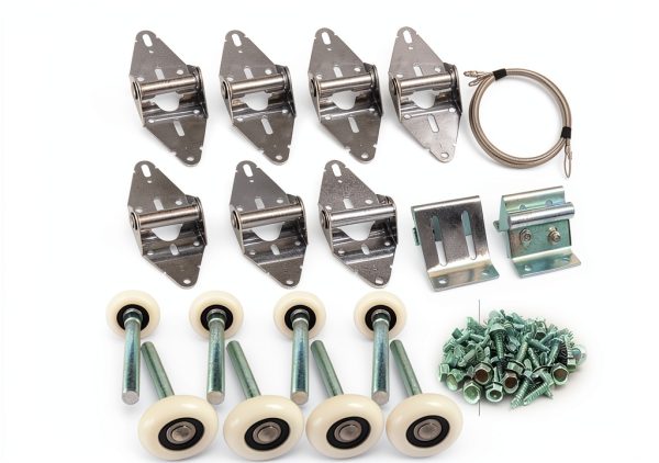 Surpass Garage Door Hardware Kit Roller/Hinge/Top Bracket/Wire Rope (for 16'x7' and 18'x7' Height Double Garage Doors)-0
